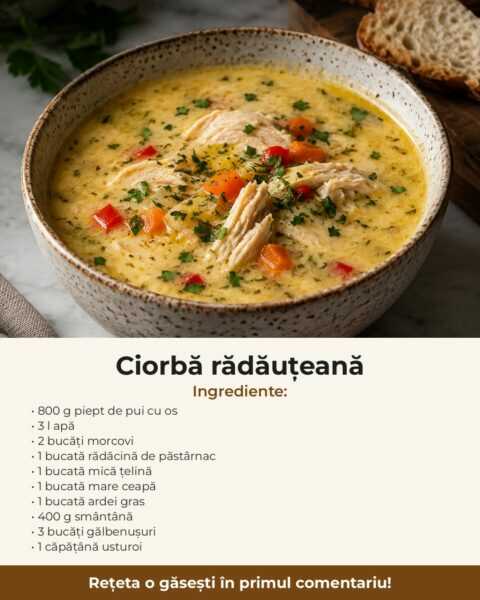 Ciorbă rădăuțeană cu smântână și usturoi, preferata soțului meu
